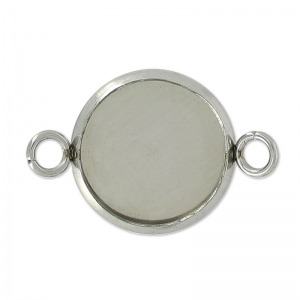 intercalaire per cabochon retro piatto 12 mm in acciaio inox x1