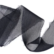 Nastro in mussola sfrangiato 40 mm - Blu navy x1m