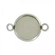 intercalaire per cabochon retro piatto  8 mm in acciaio inox x1