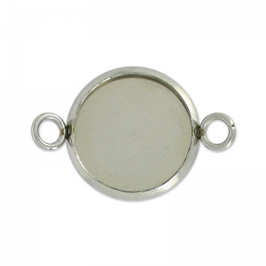 intercalaire per cabochon retro piatto  8 mm in acciaio inox x1