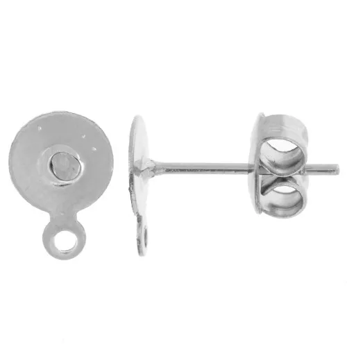 Orecchini a disco con anello da 6 mm in acciaio inossidabile 304L x2