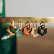 Pendente a forma di fiore in pietra semipreziosa da 20 mm - Fluorite x1