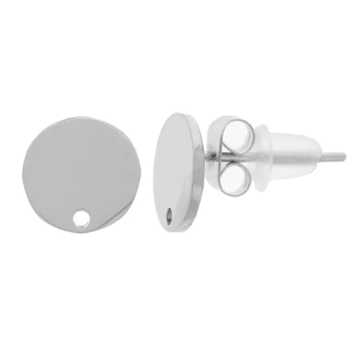 Orecchini disco con foro mm. 8 Acciaio inox x2