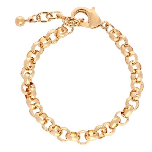 Bracciale a maglie Jaseron da 7 mm - Dorato x17 cm