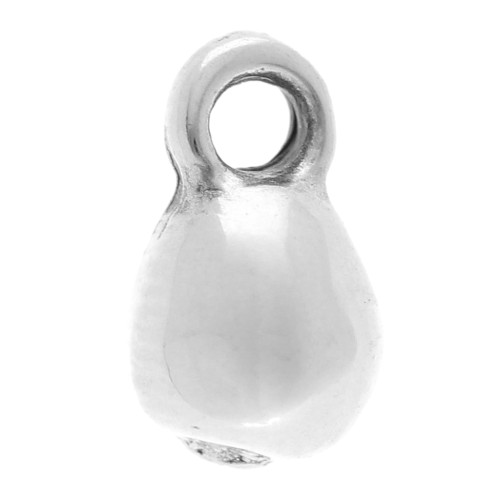 Ciondoli a goccia 7x4 mm - Placcatura in argento fino invecchiato x20