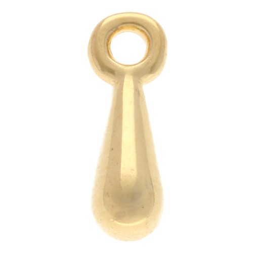 Ciondolo a goccia 10x3 mm - Dorato con oro fino x10
