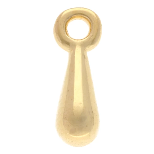 Ciondolo a goccia 10x3 mm - Dorato con oro fino x10