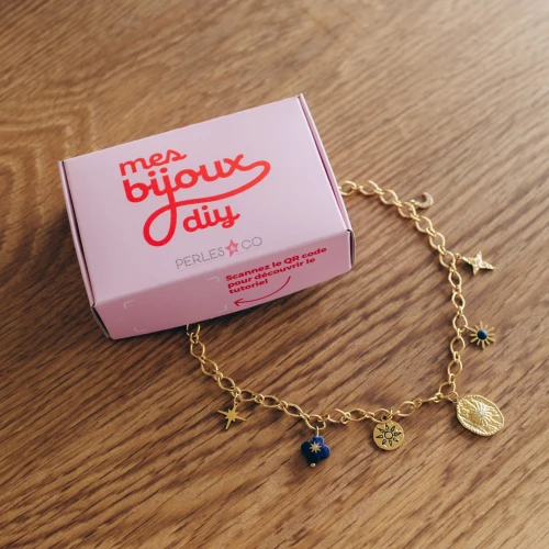 I miei gioielli fai-da-te - Kit di gioielli Charms Collana Astres in acciaio inossidabile Dorato