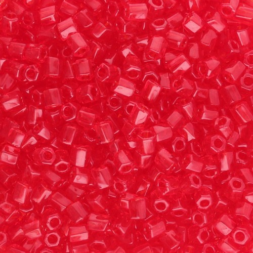 Bugles Twist Miyuki 10/0 Hex Cut 141 - Rubino trasparente x10g