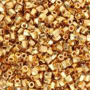 Bugles Twist Miyuki 10/0 Hex Cut 191 - Placcato oro 24KT x5g