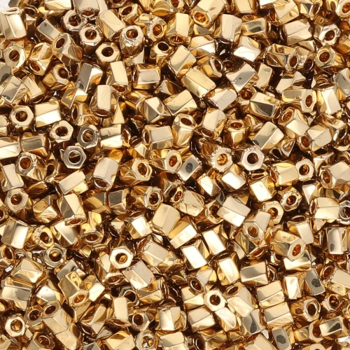 Bugles Twist Miyuki 10/0 Hex Cut 193 - Placcato oro chiaro 24KT x5g