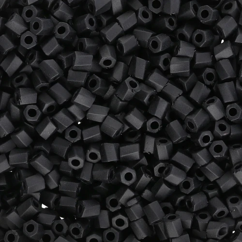 Bugles Twist Miyuki 10/0 Hex Cut 401F - Nero opaco Mat x10g