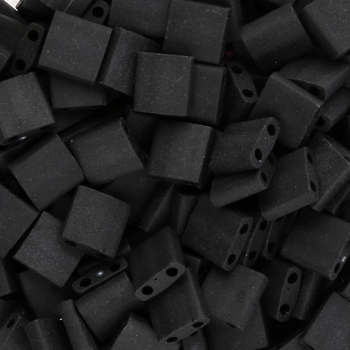 Perline Miyuki Tila 5x5x1,9 mm TL-0401F - Nero opaco x100 g