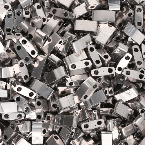 Perline Miyuki Mezzo Tila 5x2,3x1,9 mm HTL-194 - Placcate Palladio confezione da 50g