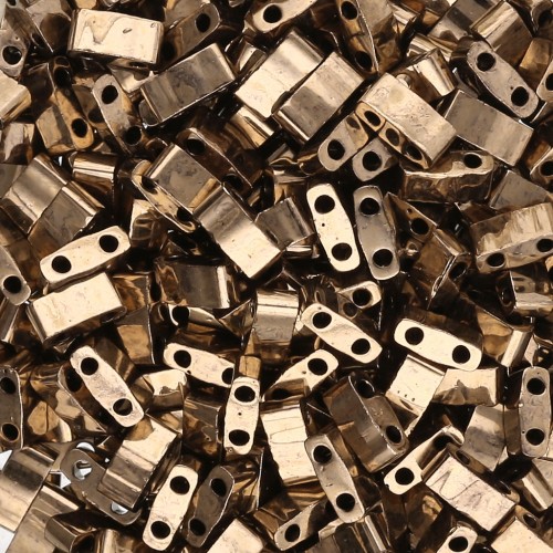 Perline Miyuki Half Tila 5x2,3x1,9 mm HTL-457 - Bronzo scuro metallizzato x100 g