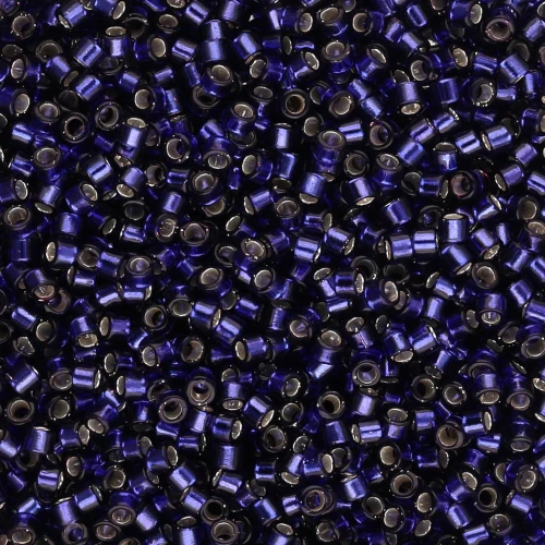Miyuki Delica 11/0 DB0609 - Viola scuro tinto con rivestimento argentato x 100 g
