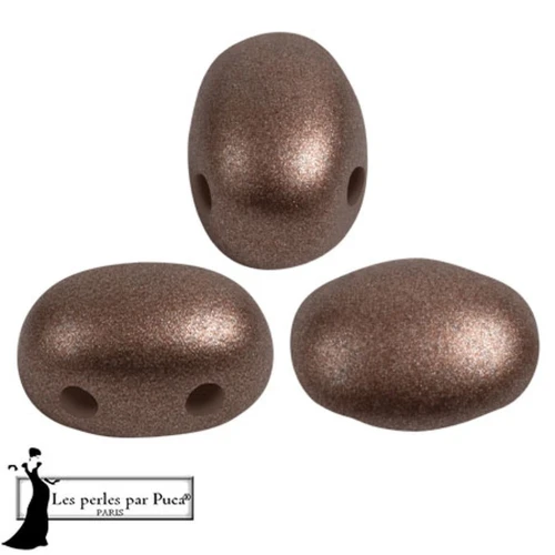 Perle di vetro Samos® by Puca® 5x7 mm - Metal Shine Maroon x10g