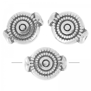 Perle dischi 10x8 mm Placcatura Argento Antico x4