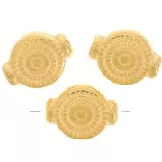 Perle dischi 10x8 mm Dorato con oro fino x4