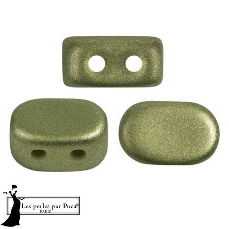 Perle in vetro Lipsi® di Puca® 4x6 mm - Metal Shine Olivine x10g