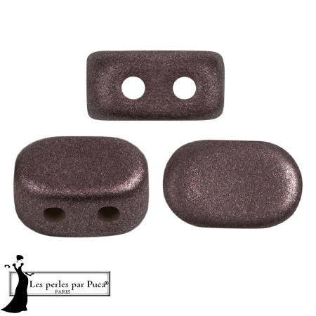 Perle di vetro Lipsi® di Puca® 4x6 mm - Metal Shine Plum x10g