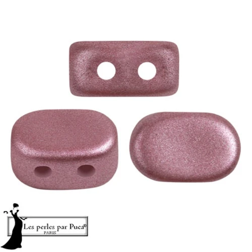 Perle in vetro Lipsi® di Puca® 4x6 mm - Metal Shine Powder Rose x10g