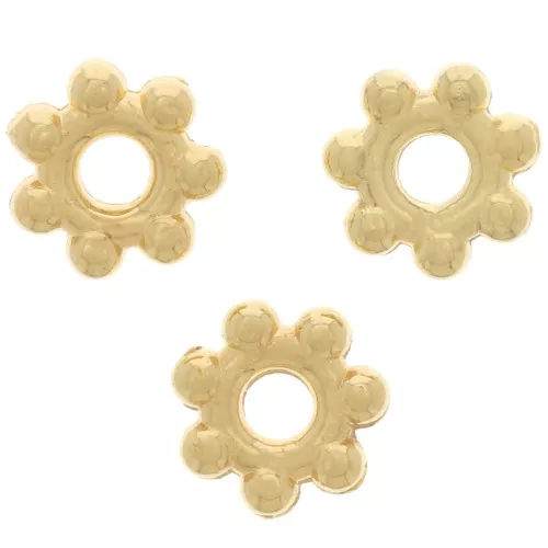 Intercalari 5 mm Dorato con oro fino x10