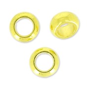Perle tonde appiattite foro grande 5x2.4 mm Dorato con oro fino x5|raw }}