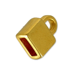 Terminale per cordoncino piatto 5 mm 10x7 mm Dorato con oro fino x1