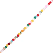 Perline tonde sfaccettate - Tondo appiattito 4x3,5 mm - Multicolore Vif x40cm