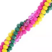 Tonde schiacciate sfaccettate mm. 3.5x3 Multicolore x29cm