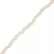 Perles rondelles facettées - rondes aplaties -3.5x2.5 mm Greige Frosted x32cm