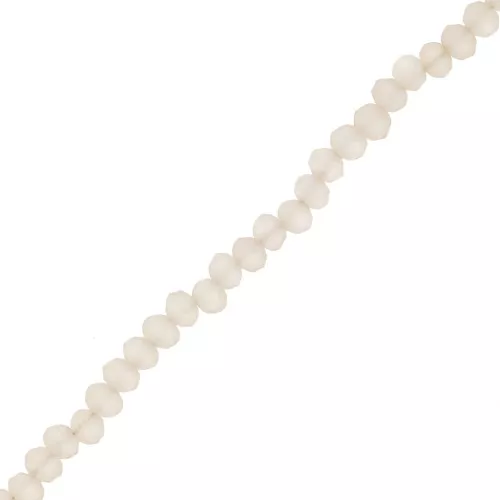 Tonde schiacciate sfaccettate mm. 3.5x2.5 Greige Frosted x32cm