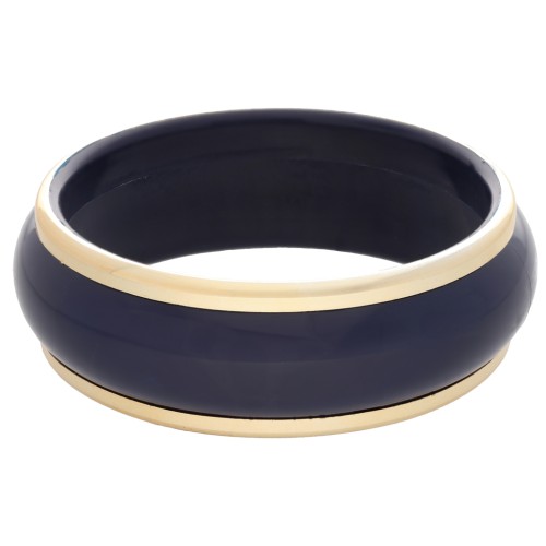 Bracciale in resina di 65 mm di spessore - Blu navy - Dorato x1