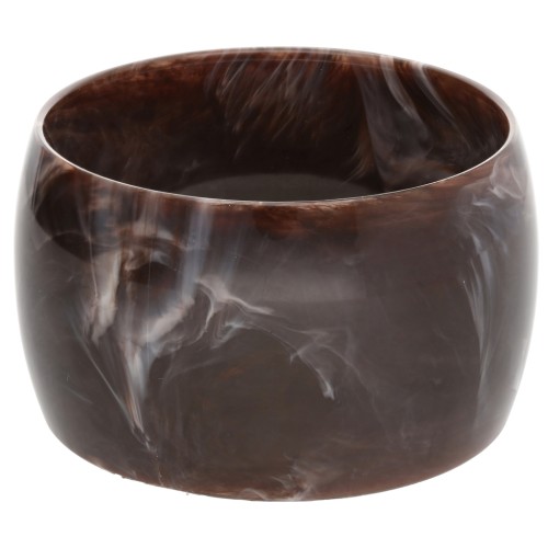 Bracciale in resina opaca di 68 mm di spessore - Marrone scuro marmorizzato - Bianco x1