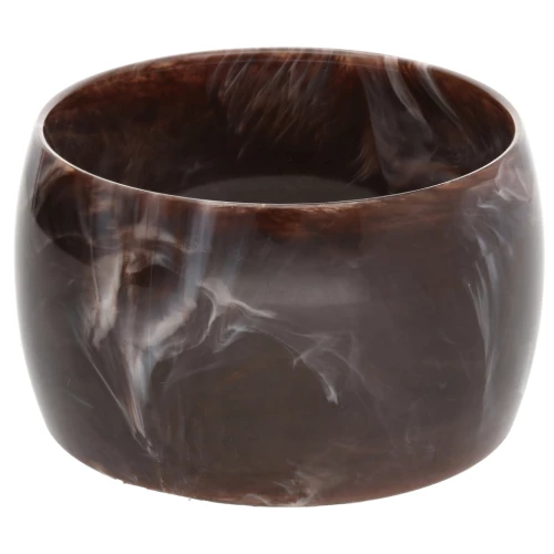 Bracciale in resina opaca di 68 mm di spessore - Marrone scuro marmorizzato - Bianco x1
