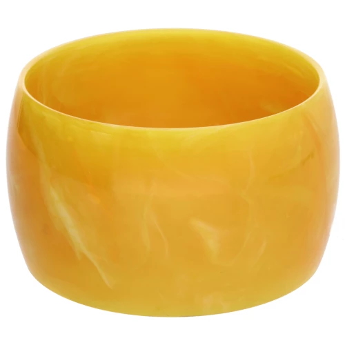 Bracciale in resina opaca di 68 mm di spessore - Miele marmorizzato - Bianco x1