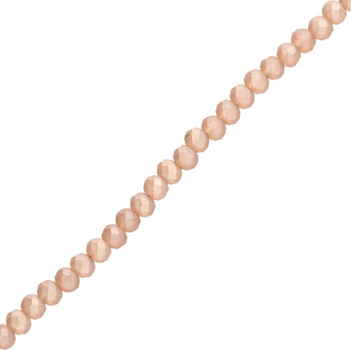 Perline sfaccettate rotonde - rotonde appiattite - 4x3,5 mm - ocra smerigliato x48cm