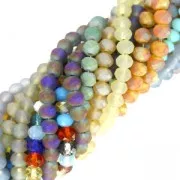 Perle sfaccettate rotonde - rotonde appiattite - 4x3 mm Grigio/Blu Smerigliato x40cm