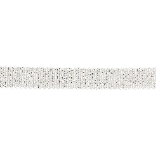 Nastro metallico Mokuba 9 mm - Filo bianco argento x50cm
