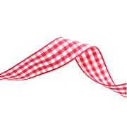 Nastro Mokuba in percalle 14 mm - Rosso - Bianco x50cm