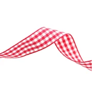 Nastro Mokuba in percalle 14 mm - Rosso - Bianco x50cm