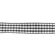 Nastro Mokuba 14 mm in percalle - Nero - Bianco x50cm