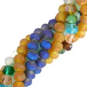 Tonde schiacciate sfaccettate mm. 6x4 Light Brown Iris Frosted x40cm