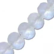 Perle sfaccettate rotonde - rotonde appiattite -6x5 mm Grigio Blu Smerigliato x40cm