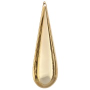 Pendente a goccia bombato 50x16 mm - Dorato con oro fino x1