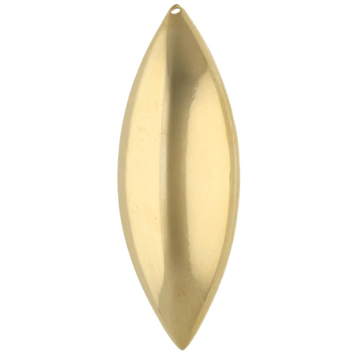 Pendente navette rotondo 50x18 mm - Dorato con oro fino x1