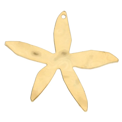 Pendente a forma di fiore martellato 28x31 mm - Dorato con oro fino x1
