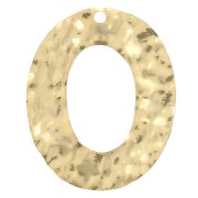 Pendente ovale scavato e martellato 25x19 mm - Dorato con oro fino x1|raw }}