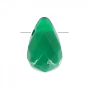 Goutte facettée 6x9mm Green Agate x1